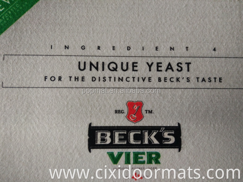 Eco-Friendly Non Woven Fabric branded rubber beer bar mat with logo